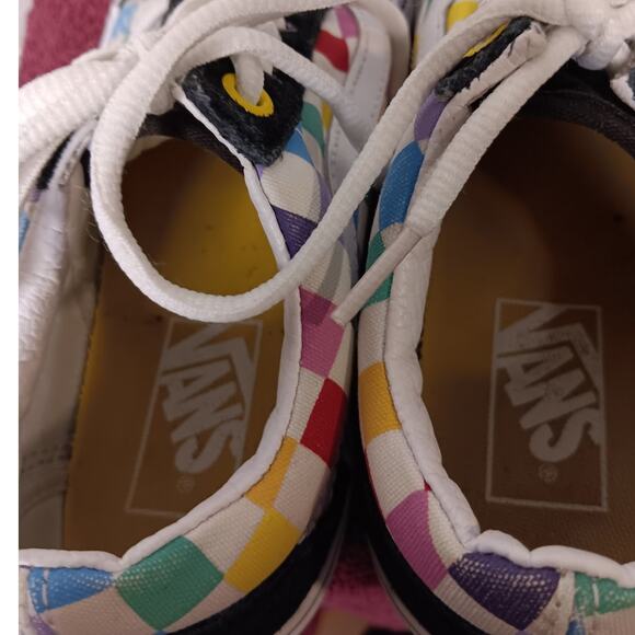 Vans Old School Sneakers Womens 6.5 Rainbow Checkerboard Off The Wall - Picture 8 of 9
